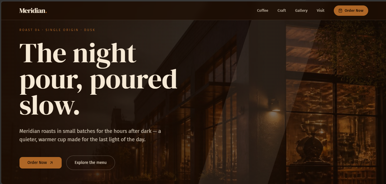 ☕ Coffee Shop / Roastery interface view 1
