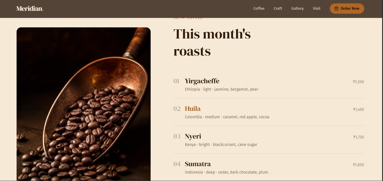☕ Coffee Shop / Roastery interface view 4